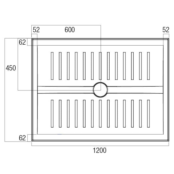 Access Polymarble Base 1200x900 Centre Outlet Shower Base