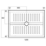 Access Polymarble Base 1200x900 Centre Outlet Shower Base