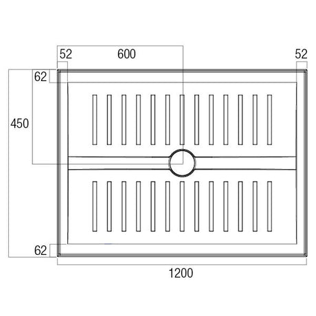 Access Polymarble Base 1200x900 Centre Outlet Shower Base