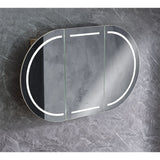LED Amber Collection Oval Shaving Cabinet Matt White 1200x750x145mm