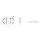 LED Amber Collection Oval Shaving Cabinet Matt White 1200x750x145mm