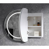 LED Amber Collection Oval Shaving Cabinet Matt White 900x600x145mm