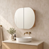 Amber Collection Oval Shaving Cabinet Rosewood 900x600x116mm