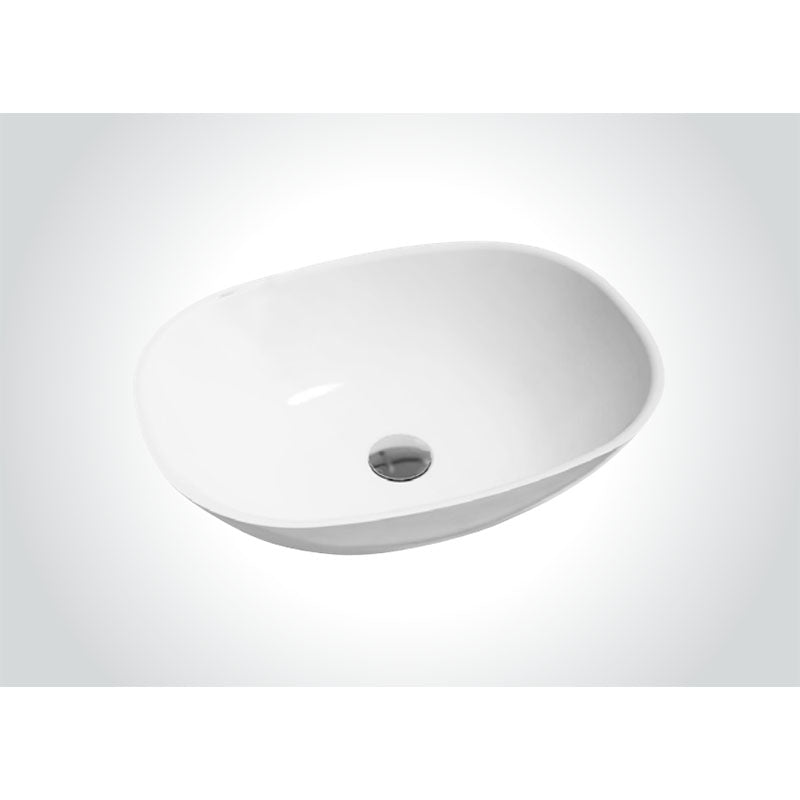 Solid Surface Basin Series Amber Above Counter Gloss White 547x400x155mm