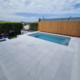 Marble Antarctica White Sandblasted Bevelled Edge 600x400x30mm