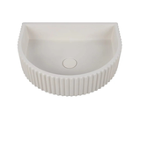 Arch Counter Fluted Concrete Basin (Waste Included)