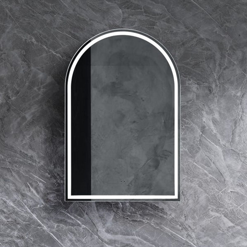 LED Arch Series Shaving Cabinet Matt White 610x900x120mm
