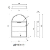 LED Arch Series Shaving Cabine Natural Timber 610x900x120mm