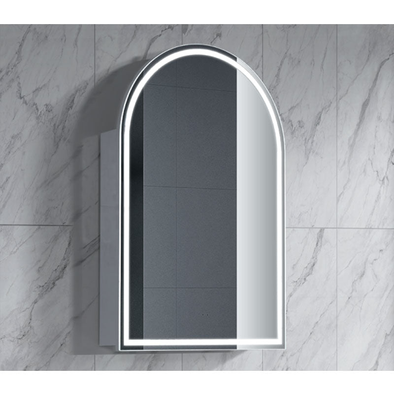 LED Arch Series Shaving Cabinet Matt White 610x900x120mm