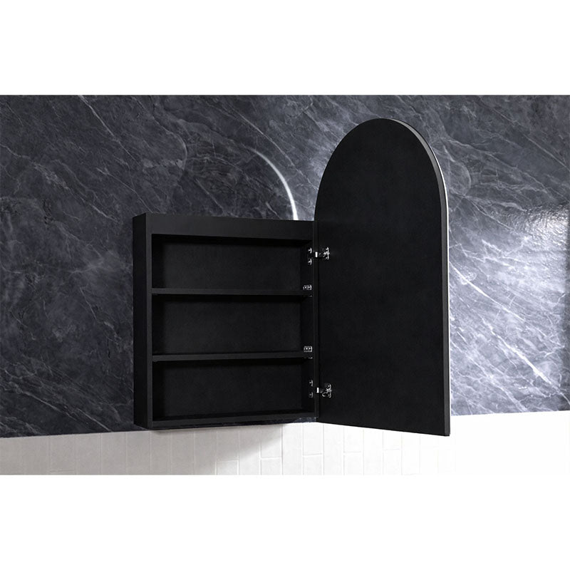 Archive Collection Shaving Cabinet Matt Black 610x900x120mm