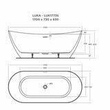 LUKA FREESTANDING BATHTUB 1700x730x630mm