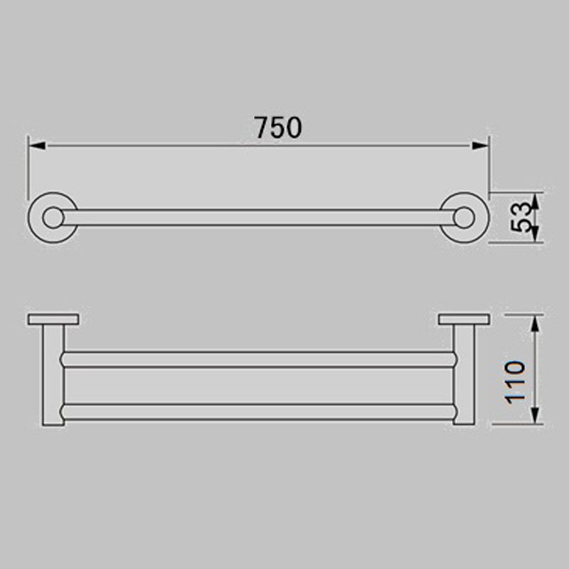 JESS Double Towel Rail in Brushed Nickel 750mm