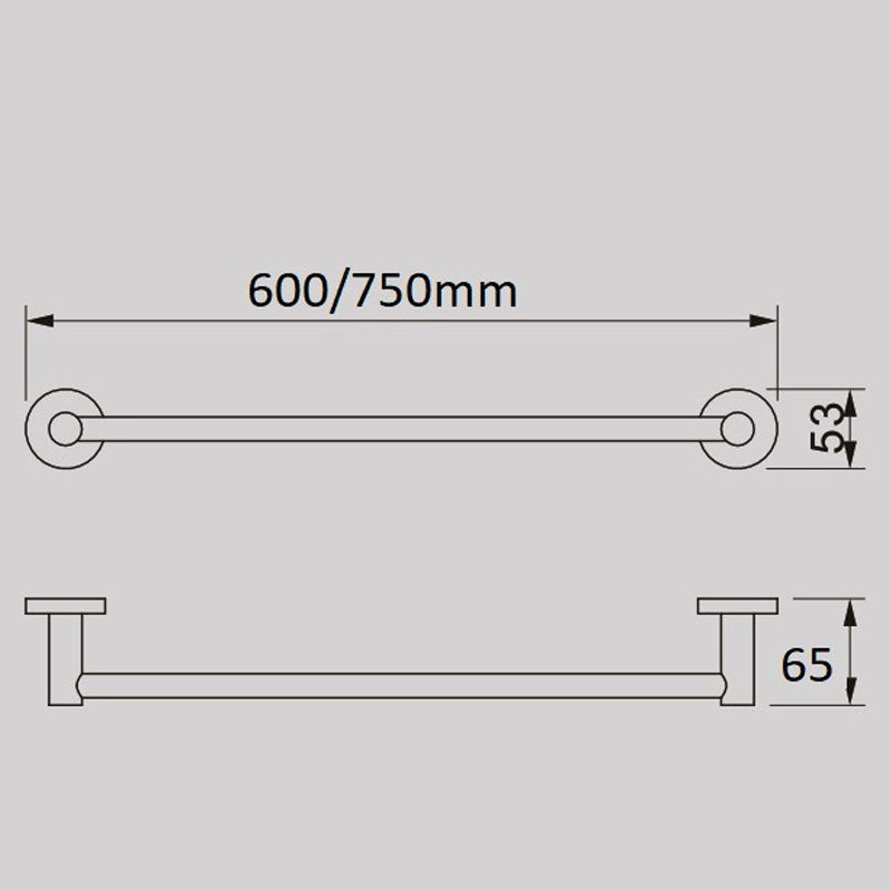 JESS Single Towel Rail in Chrome 750mm