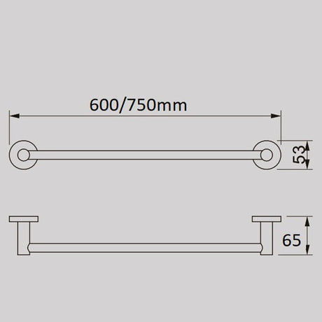 JESS Single Towel Rail in Chrome 750mm