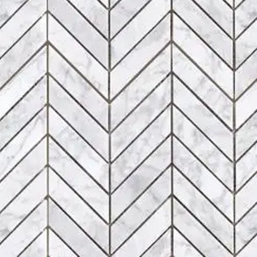 BIANCO CARRARA MARBLE CHEVRON (245X283)
