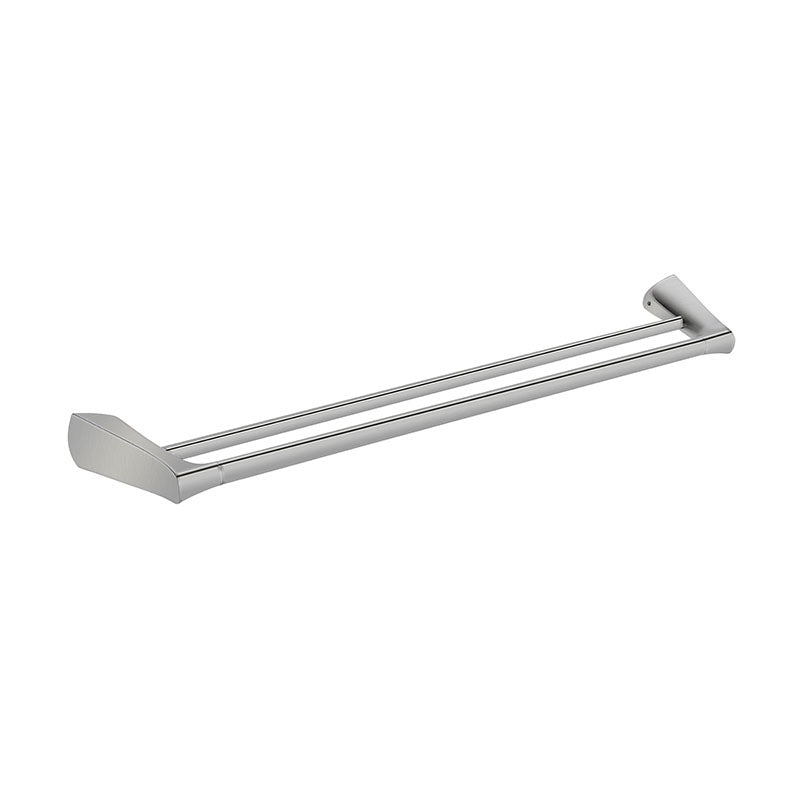 EXON Double Towel Rail in Brushed Nickel 750mm