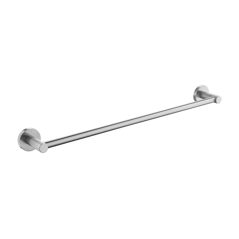 TIARA Single Towel Rail with Unique Textured Body Brushed Nickel 600mm