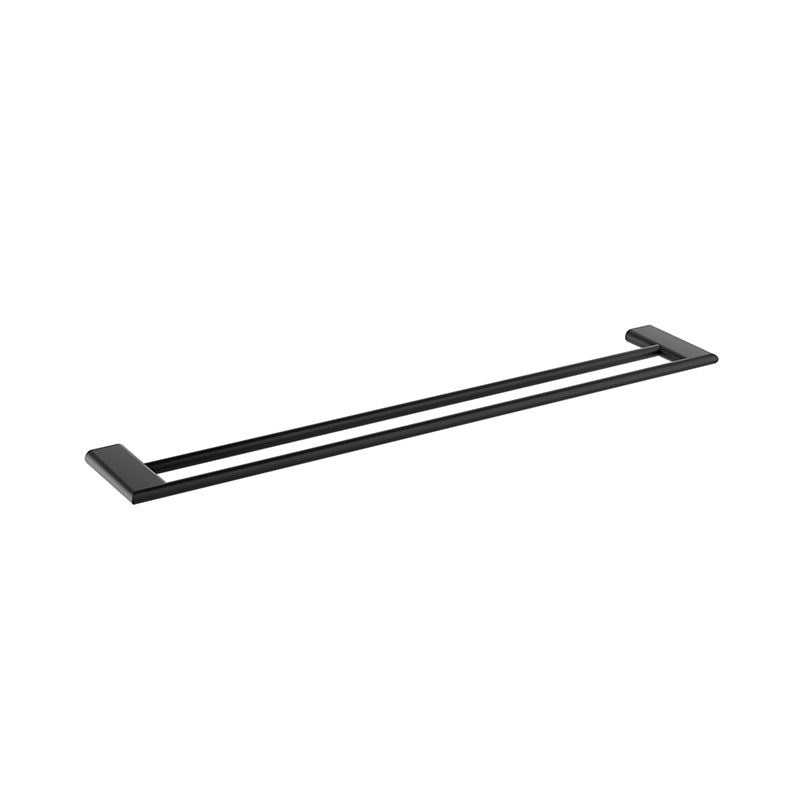 KENZO Double Towel Rail in Matte Black 750mm