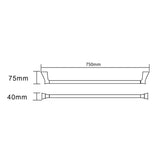 EXON Single Towel Rail in Matte Black 750mm