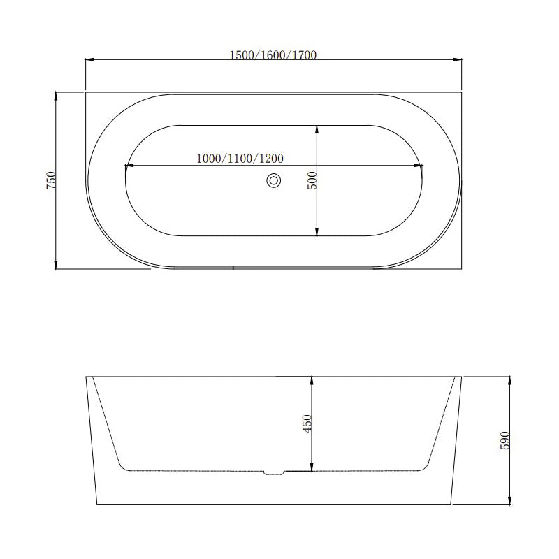 PIAZA Left Hand Free Standing Bath in Matte White 1700mm