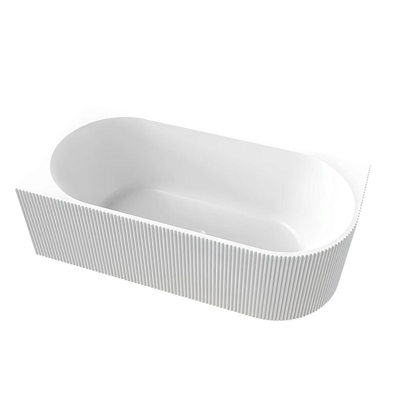 PIAZA Left Hand Free Standing Bath in Matte White 1700mm