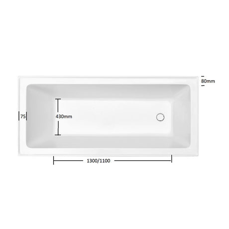 CHELSEA Insert Bath Tub with Tile Lip 1500mm