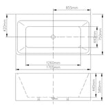 STELLA Free Standing Back to Wall Bath 1700mm