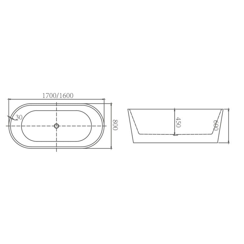 VIVO Free Standing Bath 1700mm