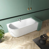 PIAZA Right Hand Free Standing Bath in Matte White 1700mm