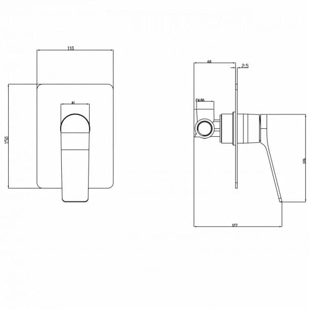 Rushy Brushed Nickel Built-in Shower Mixer(Brass)