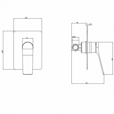 Rushy Brushed Nickel Built-in Shower Mixer(Brass)