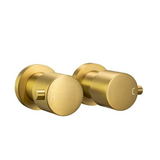 Cascade Round Shower Wall Taps Brushed Brass