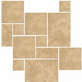 Travertine Beige Tumbled And Unfilled French Pattern 12mm