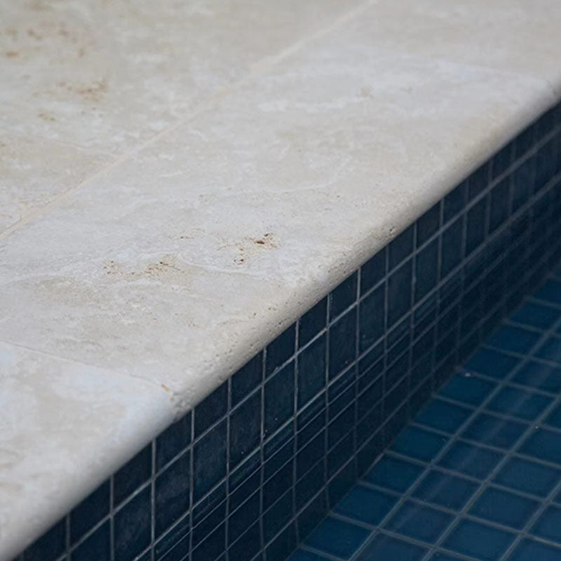 Travertine Beige Tumbled And Unfilled Coping 610x406x30mm