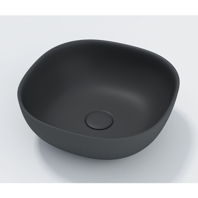 Solid Surface Basin Series Blanche Above Counter Matt Black 350x350x130mm