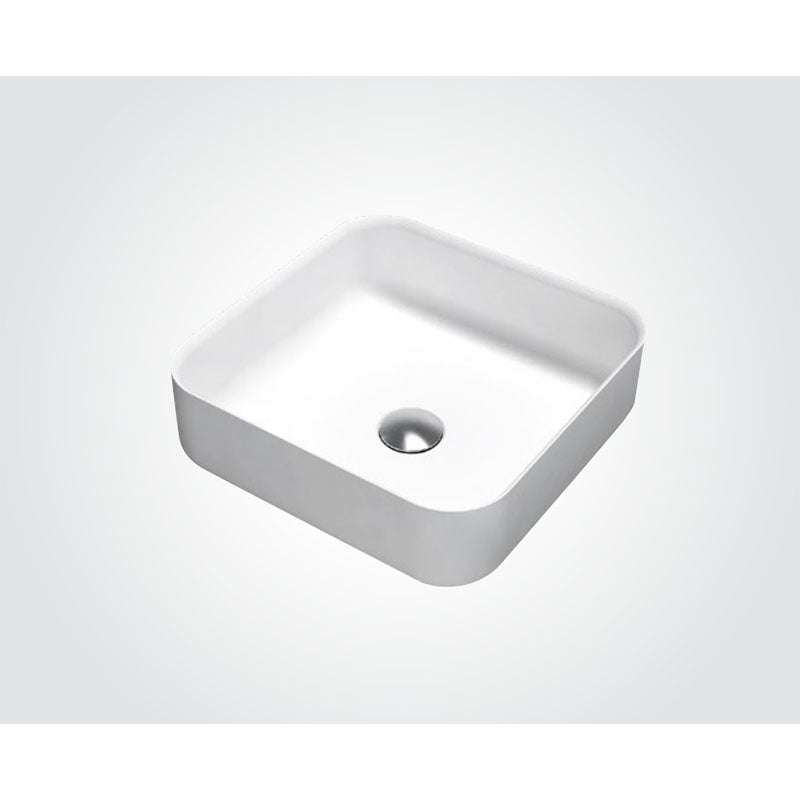 Solid Surface Basin Series Bliss Above Counter Gloss White 360x360x130mm