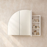 Boston Half Moon Shaving Cabinet Matt White 1200x800x145mm