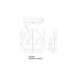 Boston Half Moon Shaving Cabinet Matt White 800x900x145mm