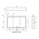 Brighton LED Pencil Edge Shaving Cabinet Natural Timber 1200x750x150mm