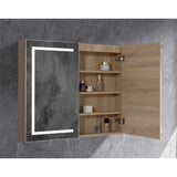 Brighton LED Pencil Edge Shaving Cabinet Natural Timber 750x750x150mm