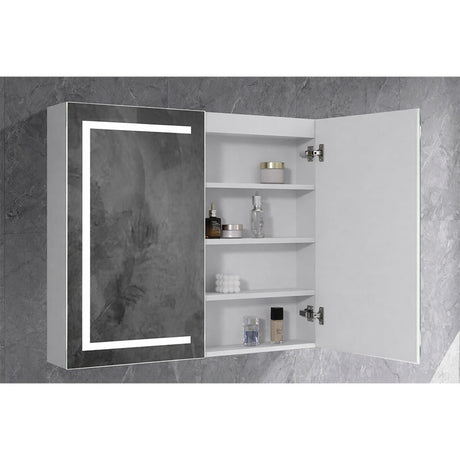 Brighton LED Pencil Edge Shaving Cabinet Matt White 900x750x150mm