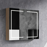 Brighton LED Pencil Edge Shaving Cabinet Natural Timber 750x750x150mm