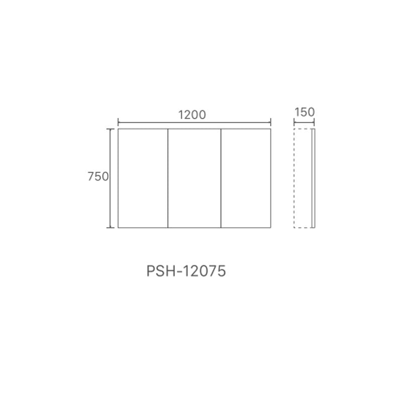 Brighton Pencil Edge Shaving Cabinet Matt Grey 1200x750x150mm