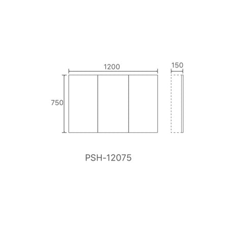 Brighton Pencil Edge Shaving Cabinet Natural Timber 1200x750x150mm