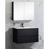 Brighton Pencil Edge Shaving Cabinet Matt Black 600x750x150mm