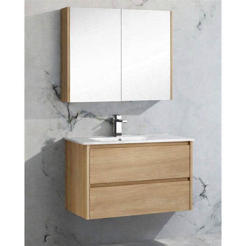Brighton Pencil Edge Shaving Cabinet Natural Timber 600x750x150mm