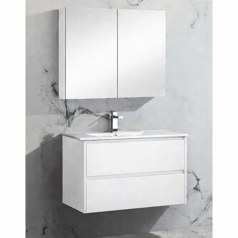 Brighton Pencil Edge Shaving Cabinet Matt White 600x750x150mm