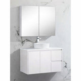 Brighton Pencil Edge Shaving Cabinet Matt White 900x750x150mm