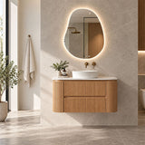 Bristol Series Wall Hung Vanity Rosewood 1180x455x540mm With Flat Stone Top