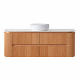 Bristol Series Wall Hung Vanity Single Bowl Rosewood 1480x455x540mm With Flat Stone Top